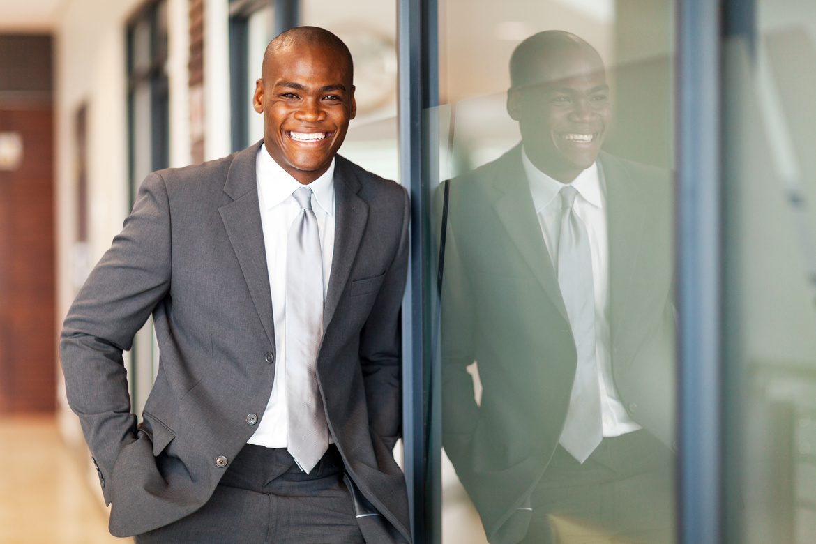 happy african american business executive